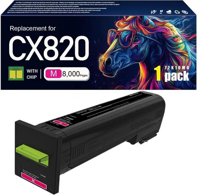 Main image of CX820 Toner Cartridge Compatible for Lexmark CX820 72K10M0 Magenta Toner Cartridges Work for Lexmark CS820 CX820 CX825 CX860 Printers