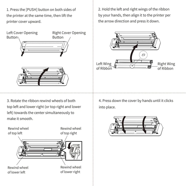 Alt view image 4 of 4 - Compatible for HPRT MT800 Portable A4 Printer | 2/4 Rolls Thermal Transfer Ribbon with RFID Function for Document Printing(4 Rolls)