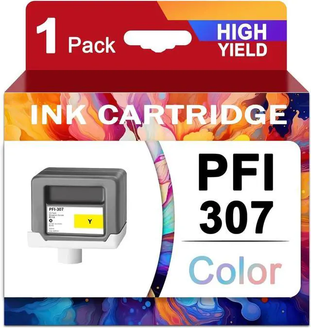 Main image of PFI-307 Ink Cartridge Compatible for Canon PFI307 Ink,Designed for 307 Ink IPF830 IPF840 IPF850 Printers Yellow