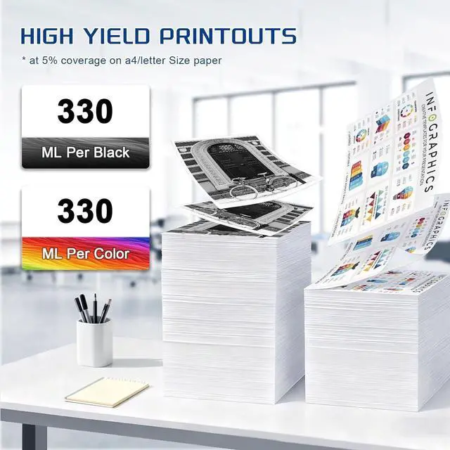 Alt view image 3 of 7 - PFI-307 Ink Cartridge Compatible for Canon PFI307 Ink,Designed for 307 Ink IPF830 IPF840 IPF850 Printers Yellow