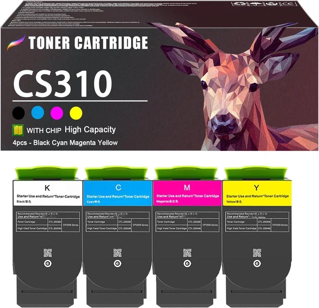 Main image of CS310 Toner Cartridge Compatible for Lexmark CS310 70C1HK0 70C1HC0 70C1HM0 70C1HY0 Toner Cartridges Work for Lexmark CS310 CS410 CS510 CS310dn CS310n CS410n CS410dn CS410dtn CS510de CS510dte Printers