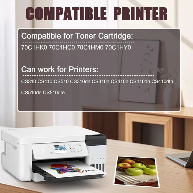 Alt view image 2 of 7 - CS310 Toner Cartridge Compatible for Lexmark CS310 70C1HK0 70C1HC0 70C1HM0 70C1HY0 Toner Cartridges Work for Lexmark CS310 CS410 CS510 CS310dn CS310n CS410n CS410dn CS410dtn CS510de CS510dte Printers