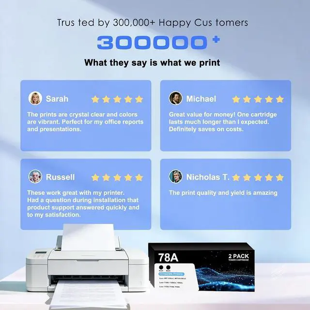 Alt view image 7 of 7 - 78A CE278A Black Toner Cartridge High-Yield 2 Pack for Laser P1566