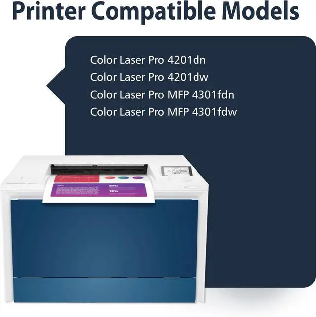 Alt view image 2 of 7 - 210A Toner Cartridges 4 Pack Color LaserJet Pro MFP 4301dw: Compatible for HP 210A 210 W2100A 210X for Color Laser Jet Pro 4201dn 4201dw MFP 4301fdw 4301fdn 4301 4201 Printer Ink