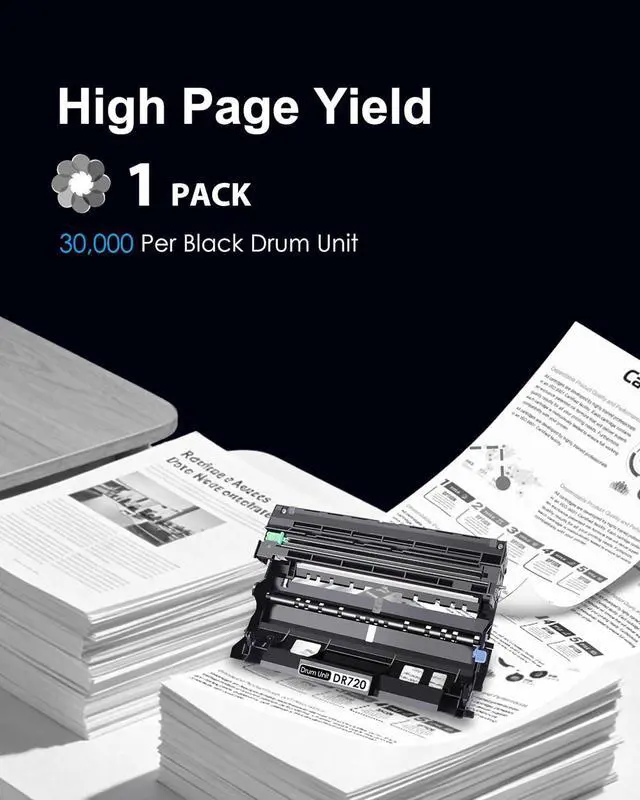 Alt view image 3 of 7 - DR720 Drum Unit 1-Pack (Not Toner) Replacement for Brother DR720 DR 720 DCP-8155DN MFC-8950DW HL-6180DW DCP-8150DN MFC-8710DW MFC-8910DW HL-5450DN HL-5470DW MFC-8810DW Printer