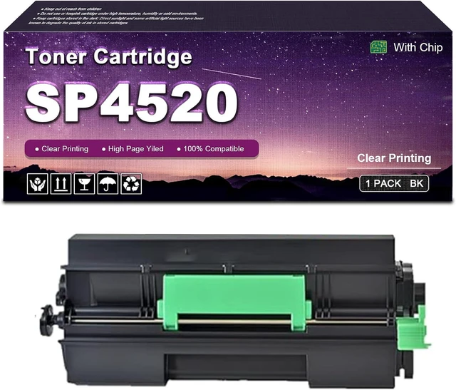 Main image of SP4520 Toner Cartridge Replacement (with Chip) for Ricoh SP 4520DN MP 401SPF MP 402SPF Printers High-Resolution Print 10400 Pages