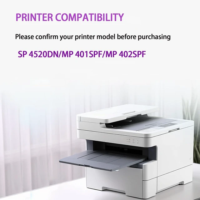 Alt view image 2 of 7 - SP4520 Toner Cartridge Replacement (with Chip) for Ricoh SP 4520DN MP 401SPF MP 402SPF Printers High-Resolution Print 10400 Pages