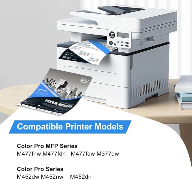 Alt view image 2 of 6 - Compatible 410A Black Toner Cartridge Replacement for HP 410A CF410A 410X CF410X Use with HP Color Pro MFP M477fdw M477fnw M477fdn M452dw M452dn M452nw M377dw Printer (Black,2-Pack)