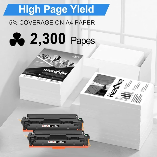 Alt view image 3 of 6 - Compatible 410A Black Toner Cartridge Replacement for HP 410A CF410A 410X CF410X Use with HP Color Pro MFP M477fdw M477fnw M477fdn M452dw M452dn M452nw M377dw Printer (Black,2-Pack)