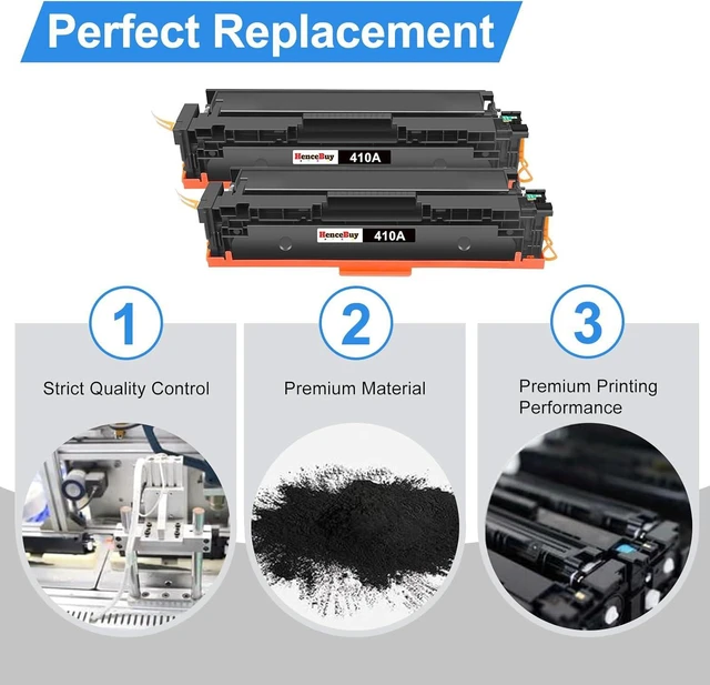Alt view image 4 of 6 - Compatible 410A Black Toner Cartridge Replacement for HP 410A CF410A 410X CF410X Use with HP Color Pro MFP M477fdw M477fnw M477fdn M452dw M452dn M452nw M377dw Printer (Black,2-Pack)
