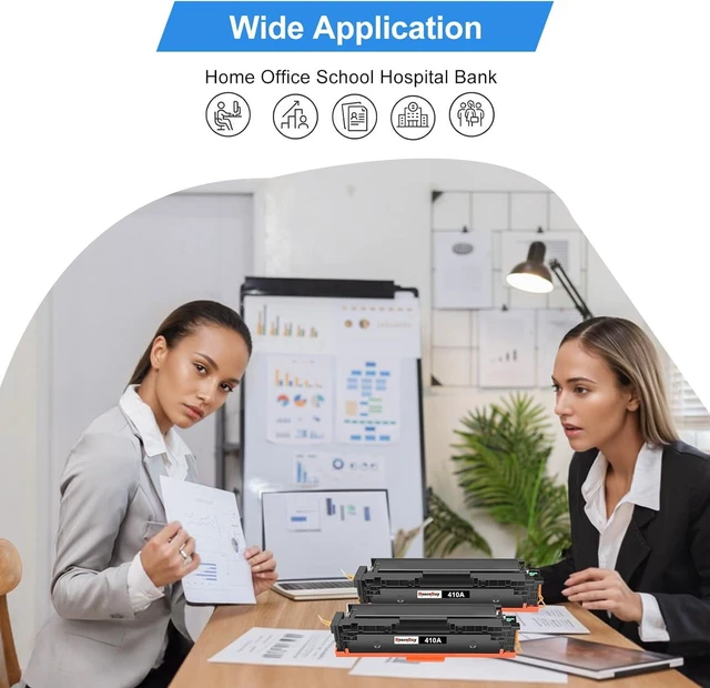 Alt view image 6 of 6 - Compatible 410A Black Toner Cartridge Replacement for HP 410A CF410A 410X CF410X Use with HP Color Pro MFP M477fdw M477fnw M477fdn M452dw M452dn M452nw M377dw Printer (Black,2-Pack)