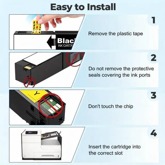 Alt view image 4 of 5 - 972X Black Ink Cartridges Replacement for HP 972X 972 972A Black Ink for HP Pagewide Pro 477dw 577dw 552dw 577z 477dn 352dw 377dw 452dn 452dw Managed P55250dw P57750dw Printer