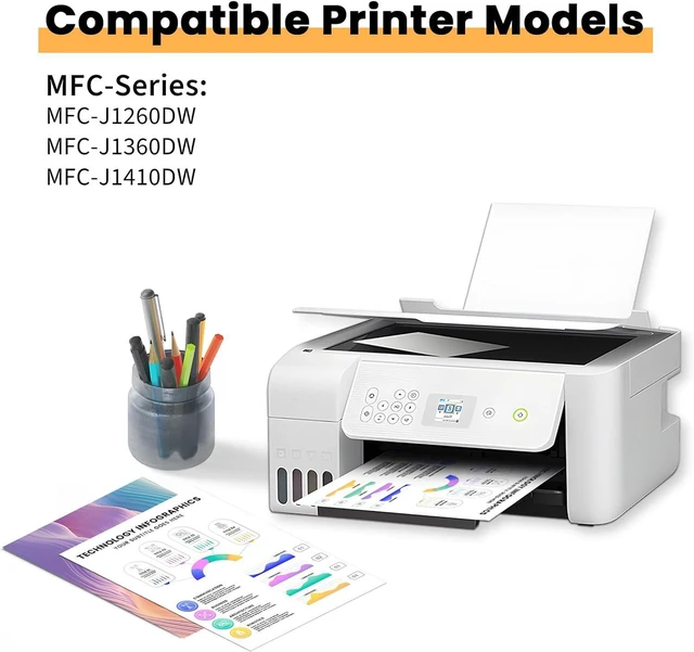 Alt view image 2 of 6 - LC501 Ink Cartridges Replacement for Brother LC501 Ink Cartridges LC501BK LC501C LC501M LC501Y Compatible with MFC-J1260DW MFC-J1360DW MFC-J1410DW Printers(4 Pack)
