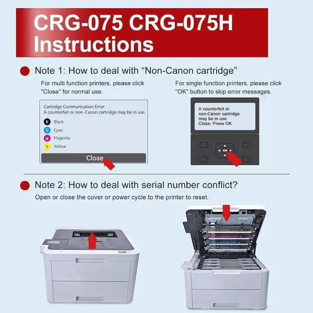 Alt view image 4 of 7 - 075 Toner Cartridge Set 075H for Canon 075 075H MF665Cdw LBP646Cdw MF662Cdw