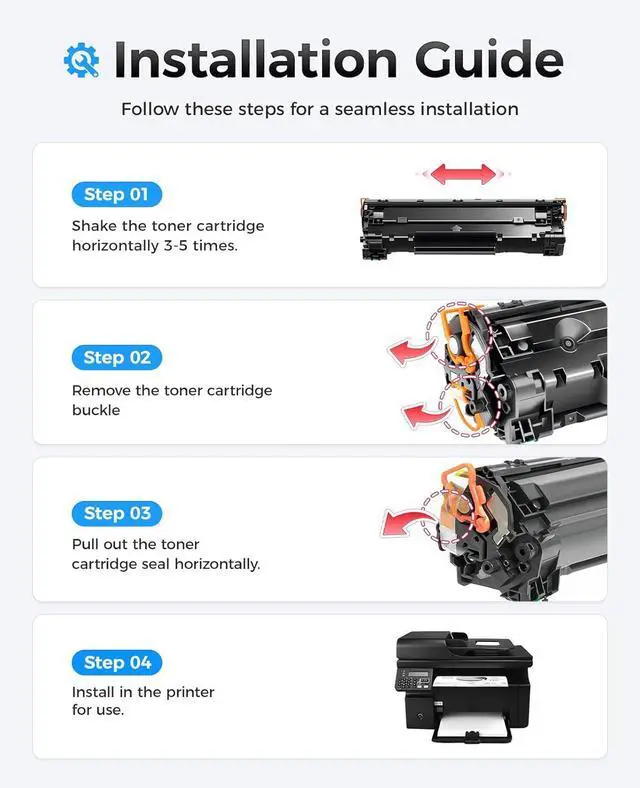 Alt view image 4 of 6 - 85A Black Toner Cartridge 2-Pack with chip High Yield Replacement for HP 85A CE285A Compatible with HP LaserJet Pro MFP M1212nf M1217nfw P1102w P1109w Printer P1102 P1109 M1212 M1217 Series Ink Copy