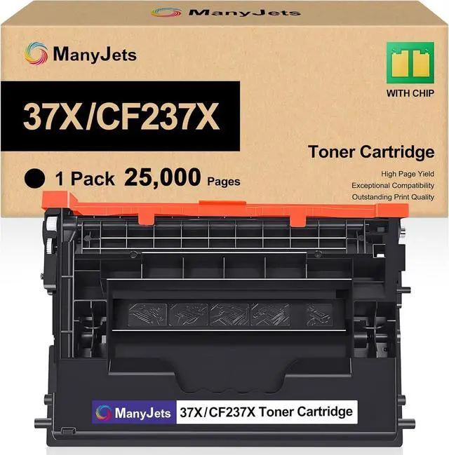 Main image of Compatible 37X High-Yield Toner Cartridge Replacement for HP 37X CF237X 37A CF237A - Compatible for HP Enterprise M608 M609 Series & MFP M631 M632 M633 Series Printers (1-Pack, Black)