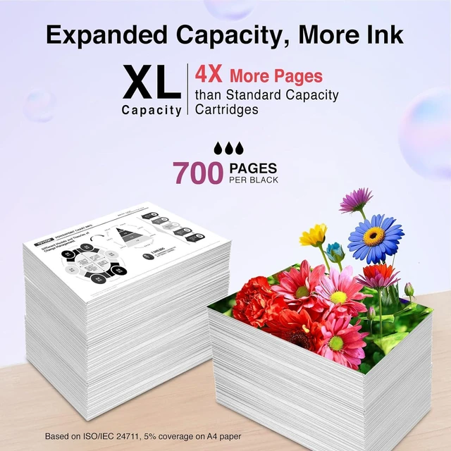 Alt view image 3 of 7 - Cyloral 61XL Ink Cartridge Black for HP 61 Ink Cartridges Black for Envy 4500 5530 4501 4502 5535 Officejet 4630 4635 Deskjet 1000 2542 2540 3050 3050A for HP Ink 61 Replacement