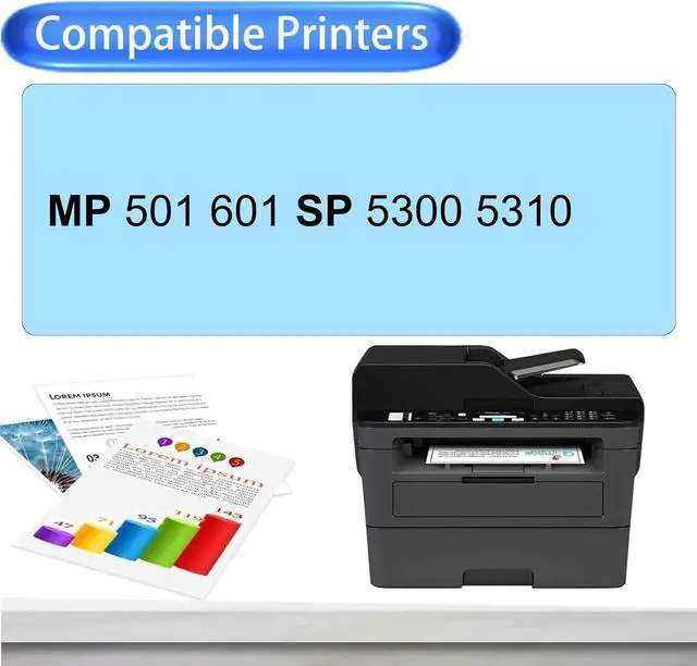Alt view image 2 of 7 - MP 601 Toner Cartridge Compatible for Ricoh 407823 Toner, Work for Ricoh MP 501 601 SP 5300 5310 Printers, 1 Pack