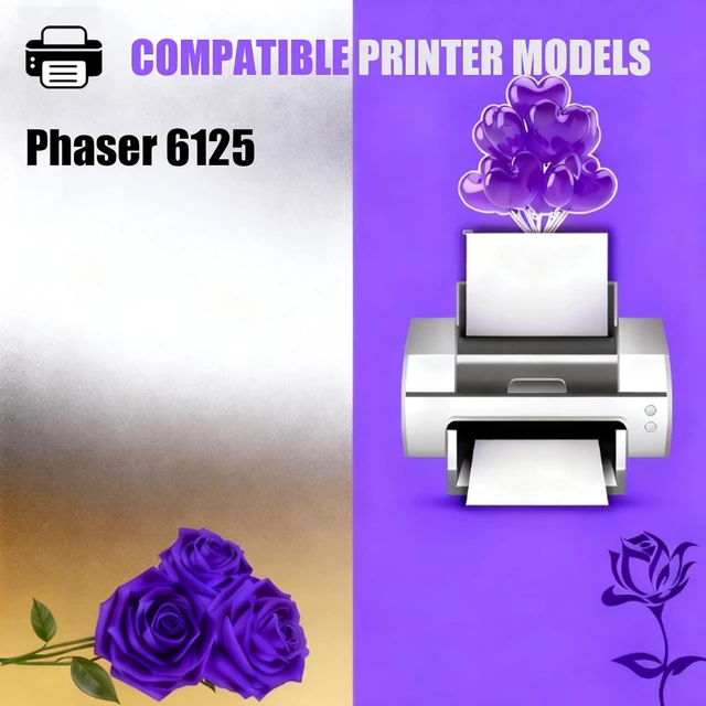 Alt view image 2 of 7 - 106R01334 106R01331 106R01332 106R01333 Toner Cartridge Compatible for Xerox Phaser 6125 Printers, High Yield 3000 Pages, Vivid Colors and Clear Printing (1 Pack Yellow)