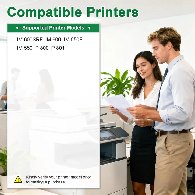 Alt view image 2 of 7 - IM600H Black Toner Cartridge Replacement (with Chip) for Ricoh IM 600H 418480 Toner Cartridge Work for Ricoh IM600SRF IM600 IM550F IM550 P800 P801 Printers High Yield 25500 Pages