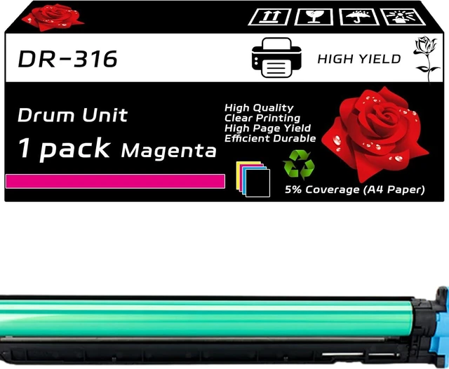 Main image of DR-316 DR-316K DR-316C AAV70RD AAV70TD Drum Unit Compatible for Konica Minolta bizhub 300i 360i C250i C300i C360i Printers, with Chip, High Yield 180000 Pages, Clear Printing (1 Pack Magenta)