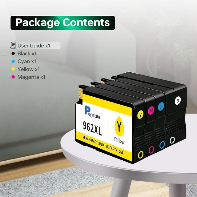 Alt view image 5 of 7 - 962XL Ink Replacement for HP 962XL Ink Cartridges Combo Pack for HP Ink 962XL Black and 962 Color Combo Pack Use with Officejet Pro 9010 Ink Cartridges 9015 9020 9025 Printers