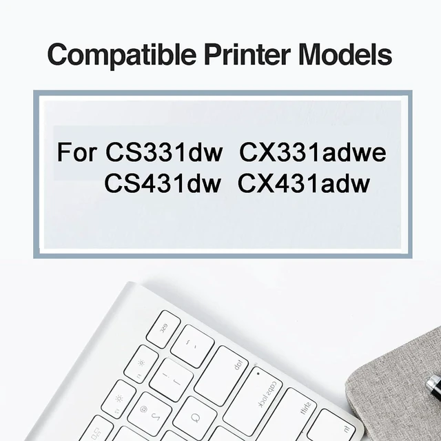 Alt view image 2 of 7 - Compatible Toner-Cartridge Replacement for 20N10K0 20N10C0 20N10Y0 20N10M0 for Lexmark CS331dw CS431dw CX331adwe CX431adw PrinterHigh Yield (Magenta)