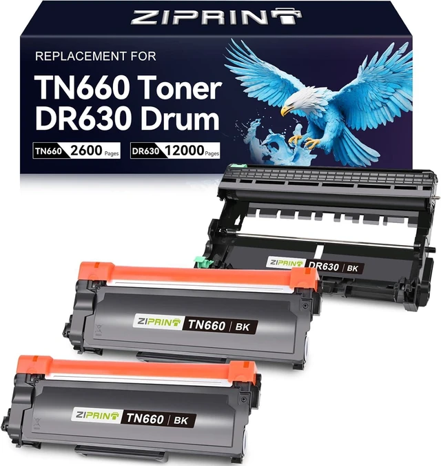 Main image of ZIPRINT TN660 Toner Cartridge and DR630 Drum Unit Compatible for Brother HL-L2300D HL-L2320D HL-L2360DW HL-L2380DW DCP-L2540DW DCP-L2520DW MFC-L2700DW MFC-L2740DW (2 Toners, 1 Drum Unit, 3 Pack)