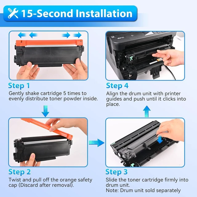 Alt view image 5 of 7 - ZIPRINT TN660 Toner Cartridge and DR630 Drum Unit Compatible for Brother HL-L2300D HL-L2320D HL-L2360DW HL-L2380DW DCP-L2540DW DCP-L2520DW MFC-L2700DW MFC-L2740DW (2 Toners, 1 Drum Unit, 3 Pack)
