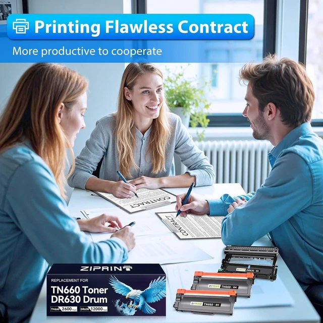 Alt view image 6 of 7 - ZIPRINT TN660 Toner Cartridge and DR630 Drum Unit Compatible for Brother HL-L2300D HL-L2320D HL-L2360DW HL-L2380DW DCP-L2540DW DCP-L2520DW MFC-L2700DW MFC-L2740DW (2 Toners, 1 Drum Unit, 3 Pack)