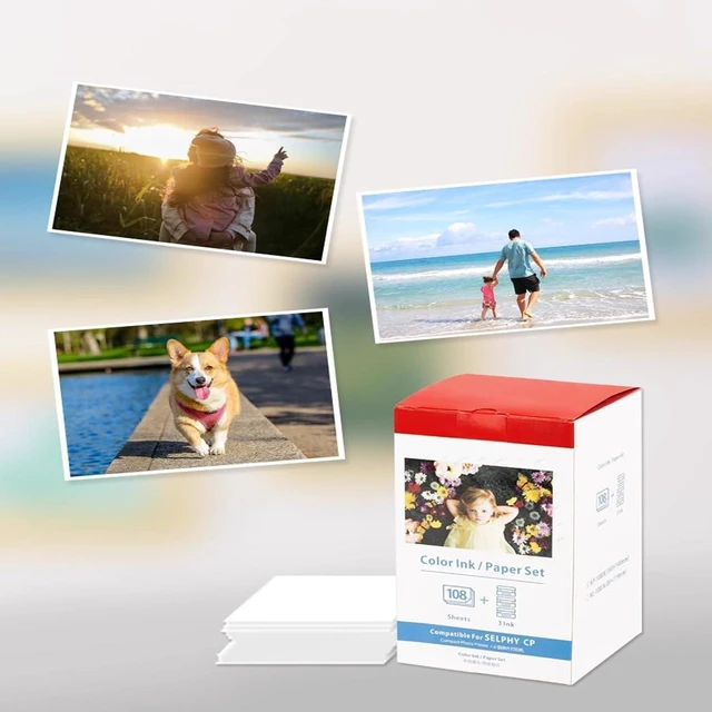 Alt view image 6 of 6 - Compatible with Canon Selphy CP1500 RP-108 Color Ink Cartridge/Paper Set,CP910/CP820/CP1200/CP1300 Cartridge Refill & Photo Paper Set,Dye Sublimation,Vibrant and Vivid Colors (3 Ink + 108 Paper)