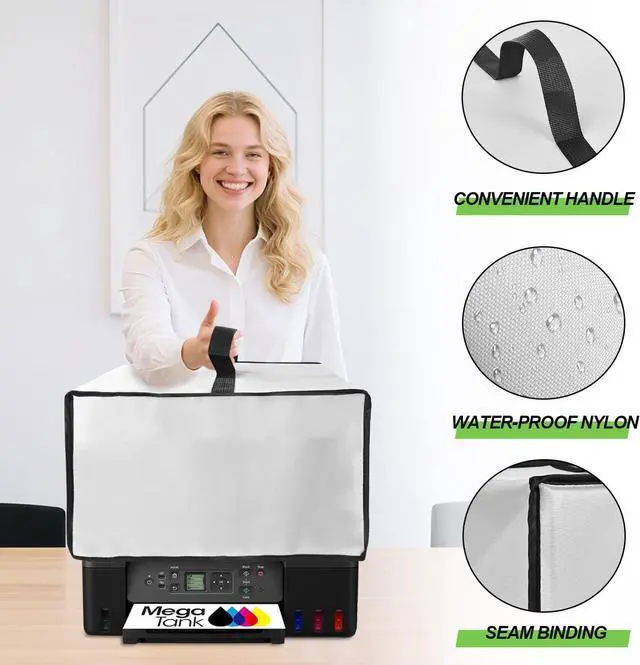 Alt view image 3 of 7 - Printer Dust Cover Waterproof Anti-Static Dustproof Heavyweight Printer Cover Case for Canon MegaTank G3270 All-in-One Wireless Inkjet Printer (19.3×13.8×7.9in) (Silver)