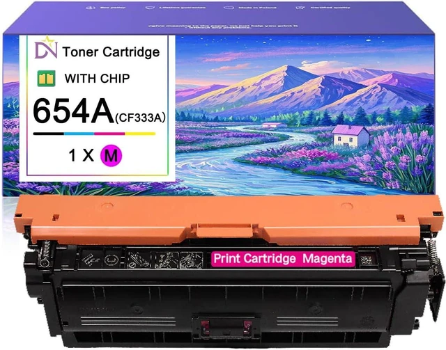 Main image of 654X 654A Toner Cartridges Compatible for HP CF333A Magenta Toner Cartridges Work for HP Color LaserJet Enterprise M651 M651n M651dn M651xh Printers
