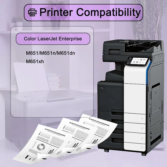 Alt view image 2 of 7 - 654X 654A Toner Cartridges Compatible for HP CF333A Magenta Toner Cartridges Work for HP Color LaserJet Enterprise M651 M651n M651dn M651xh Printers