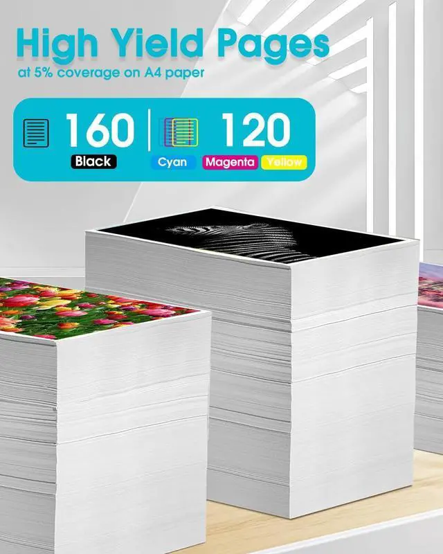 Alt view image 2 of 6 - 68 Ink Cartridges High Yield with Chip 2-Pack Black Tri-Color Replacement for HP 68 Ink Compatible with HP Envy 6152e 6155e 6552e 6555e 6558e Printer 6100e 6500e All-in-One Inkjet Copy 6L6S2TN