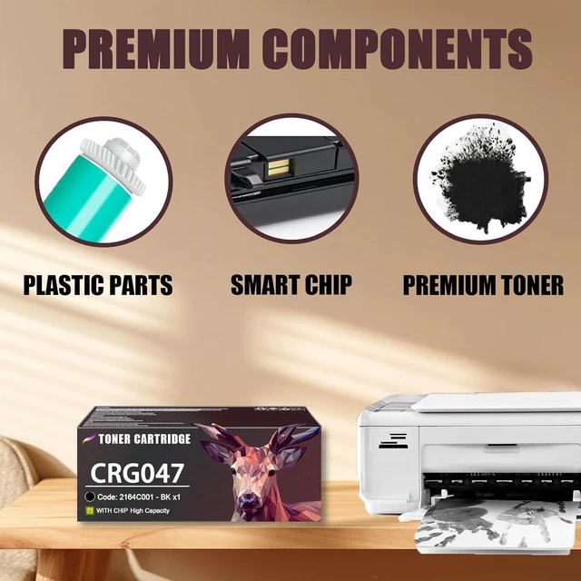 Alt view image 4 of 7 - CRG047 Toner Cartridge Compatible for Canon 047 CRG-047 2164C001 Toner Cartridges Work for Canon LBP113w MF113w LBP110 MF110 LBP112 MF112 Printers
