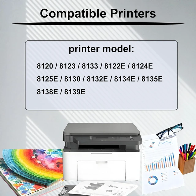 Alt view image 2 of 7 - 923eXL 923e Ink Cartridges Compatible Black and Color 923eXL for HP OfficeJet Pro 8120 8123 8133 8122E 8124E 8125E 8130 8132E 8134E 8135E 8138E 8139E Inkjet Printers High Yield Replacement