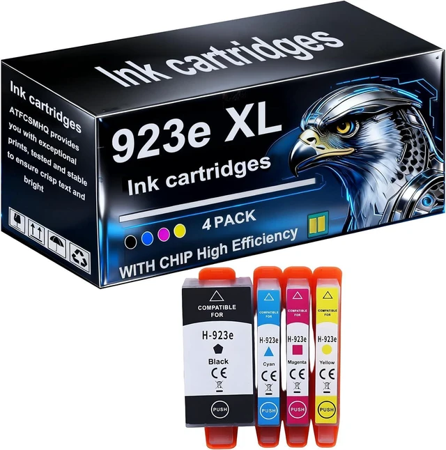 Main image of 923eXL 923e Ink Cartridges Compatible Black and Color 923eXL for HP OfficeJet Pro 8120 8123 8133 8122E 8124E 8125E 8130 8132E 8134E 8135E 8138E 8139E Inkjet Printers High Yield Replacement