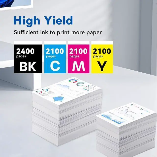 Alt view image 3 of 7 - 414A Toner Cartridges 4 Pack (with Chip) Compatible Replacement for HP 414A 414X Works with HP Color Laserjet Pro MFP M479dw M479fdn M479fdw M454dn M454dw M454nw Printer (Black, Cyan, Magenta, Yellow)