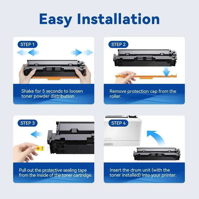 Alt view image 4 of 7 - 414A Toner Cartridges 4 Pack (with Chip) Compatible Replacement for HP 414A 414X Works with HP Color Laserjet Pro MFP M479dw M479fdn M479fdw M454dn M454dw M454nw Printer (Black, Cyan, Magenta, Yellow)