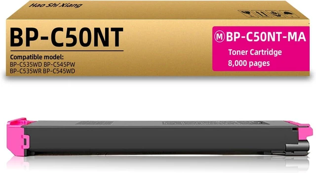 Main image of BP-C50NT Magenta Toner Cartridge Color Replacement BP-C50NT-BA BP-C50NT-CA BP-C50NT-MA BP-C50NT-YA Toner for Sharp BP-C535WD BP-C545PW BP-C545WD Printer (8,000 Pages,High Yield,Magenta)
