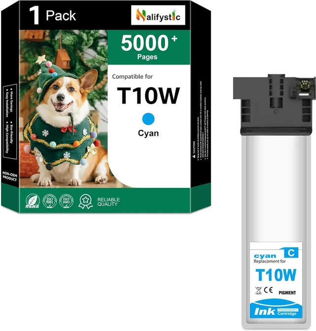Main image of Remanufactured T10W Ink Cartridges 1 Pack Cyan Replacement T10W200 for WF-C5890 WFC5390 WFC5890 Color Printers