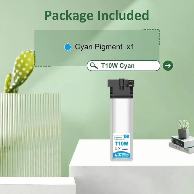 Alt view image 4 of 7 - Remanufactured T10W Ink Cartridges 1 Pack Cyan Replacement T10W200 for WF-C5890 WFC5390 WFC5890 Color Printers