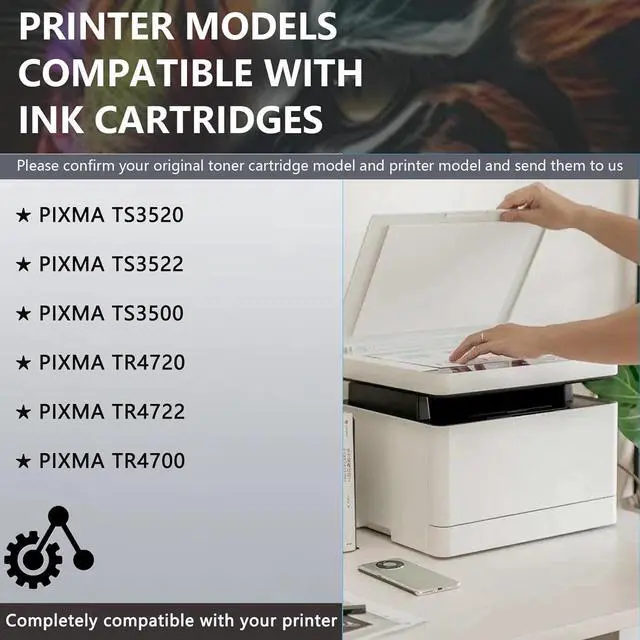 Alt view image 2 of 7 - PG-275 Black CL-276 Color Ink Cartridge Compatible for Canon PG-275 CL-276 for Canon PIXMA TS3520 TS3522 TS3500 TR4720 TR4722 TR4700 Printer(2Pack,1Black,1Color),Black