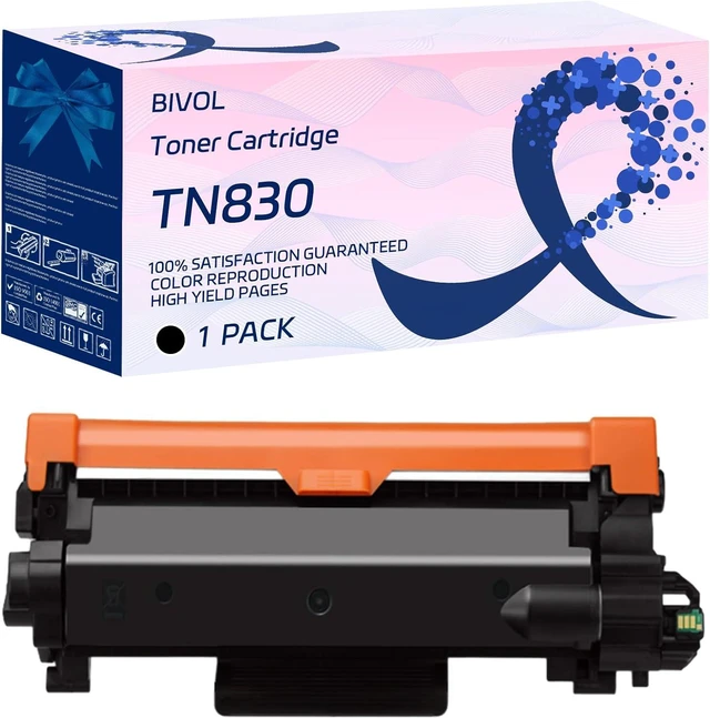 Main image of TN830 Toner Cartridge Compatible for Brother HL-L2400D HL-L2405W HL-L2420DW HL-L2460DW HL-L2460DWXL HL-L2865DW Printers, with Chip, High Yield 1200 Pages, Vivid Colors (Black)