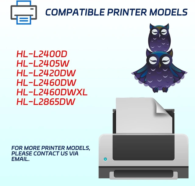 Alt view image 2 of 7 - TN830 Toner Cartridge Compatible for Brother HL-L2400D HL-L2405W HL-L2420DW HL-L2460DW HL-L2460DWXL HL-L2865DW Printers, with Chip, High Yield 1200 Pages, Vivid Colors (Black)