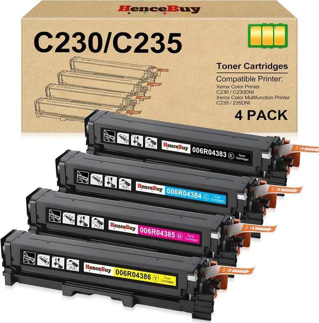 Main image of C230 C235 Toner Cartridge (with Chip) Replacement for Xerox 006R04391 006R04392 006R04393 006R04394 High Yield Toner Compatible with Xerox C235 C230 C235DNI C230DNI Color Printer (4Pack)