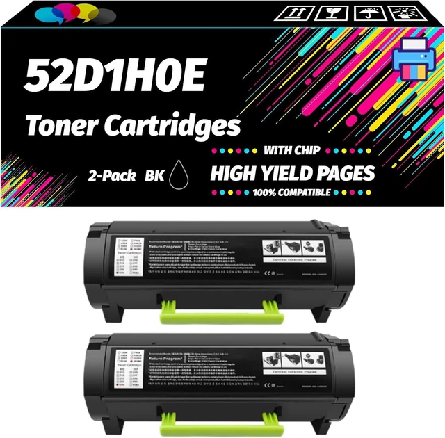 Main image of Compatible with Lexmark 52D1H0E Toner Cartridges Work for Lexmark MS810de 810dn 810dtn 811dn 811dtn 811n 812de 812dn Printers (2-Pack Black)