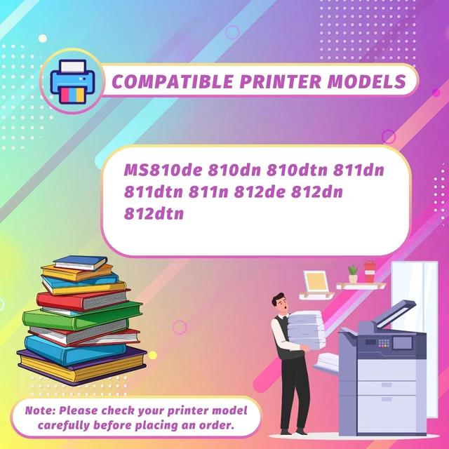 Alt view image 2 of 7 - Compatible with Lexmark 52D1H0E Toner Cartridges Work for Lexmark MS810de 810dn 810dtn 811dn 811dtn 811n 812de 812dn Printers (2-Pack Black)