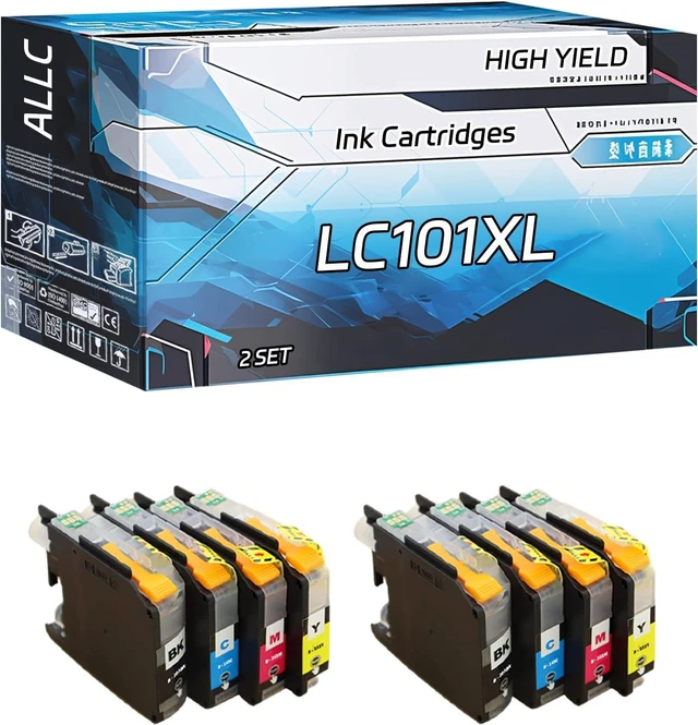 Main image of ALLC Compatible for Brother LC101XL Ink Cartridges Work for Brother MFC-J450DW MFC-J470DW MFC-J475DW MFC-J650DW MFC-J870DW Printer (2 Set)